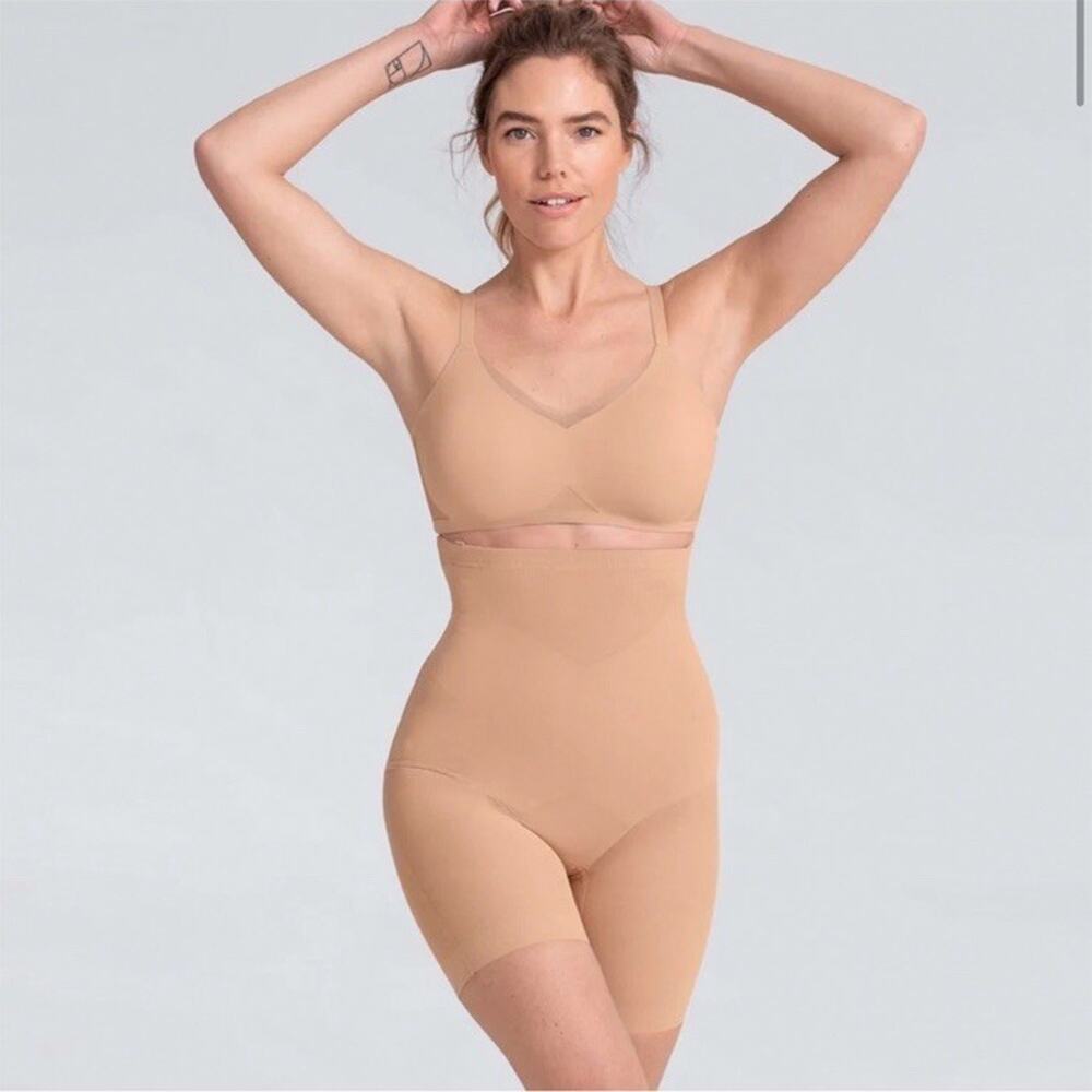 Honeylove SuperPower Shorts Shapewear Sand Sculptwear Slimming Shaping Size 1X‎
